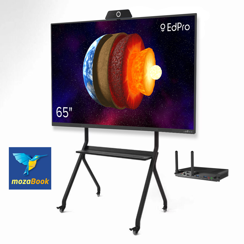 Інтерактивна панель EdPro Touch S 65" (ETP65S), OPS ПК (Intel i5 12Gen/16/512/W11Pro), мобільний стенд, MozaBook Classroom (підписка на 1 рік), веб камера 4к